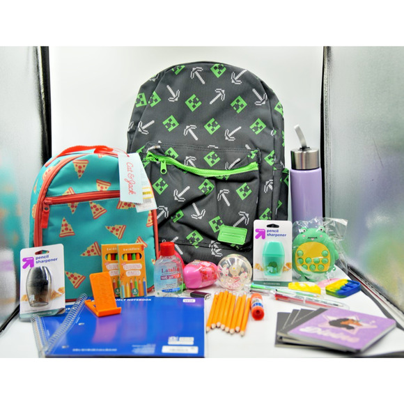 Minecraft Backpack & Pizza Lunch Bag Bundle w/ Supplies, USB, Pop Toy - Picture 15 of 15